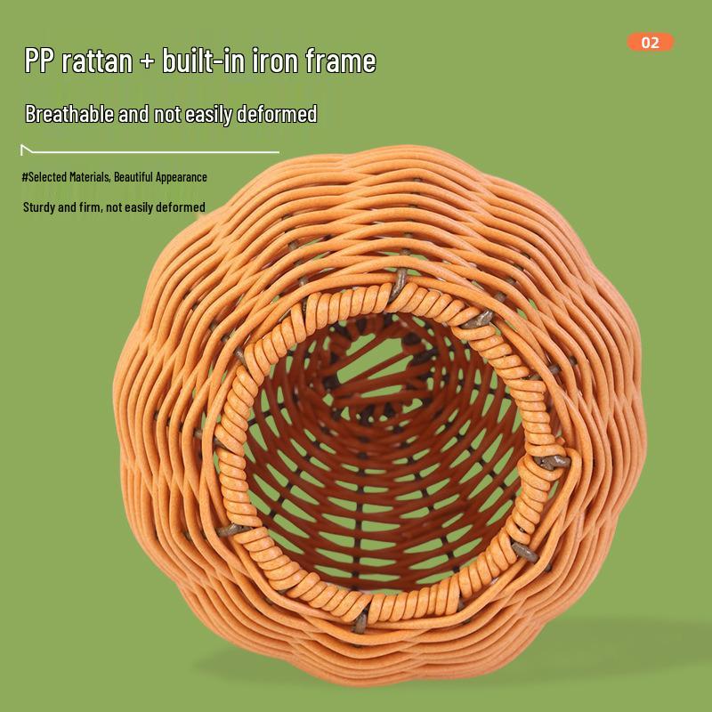 Hanging Rattan Bird & Squirrel Nest with Plastic Cage - Cozy Sleep Spot for Small Pets