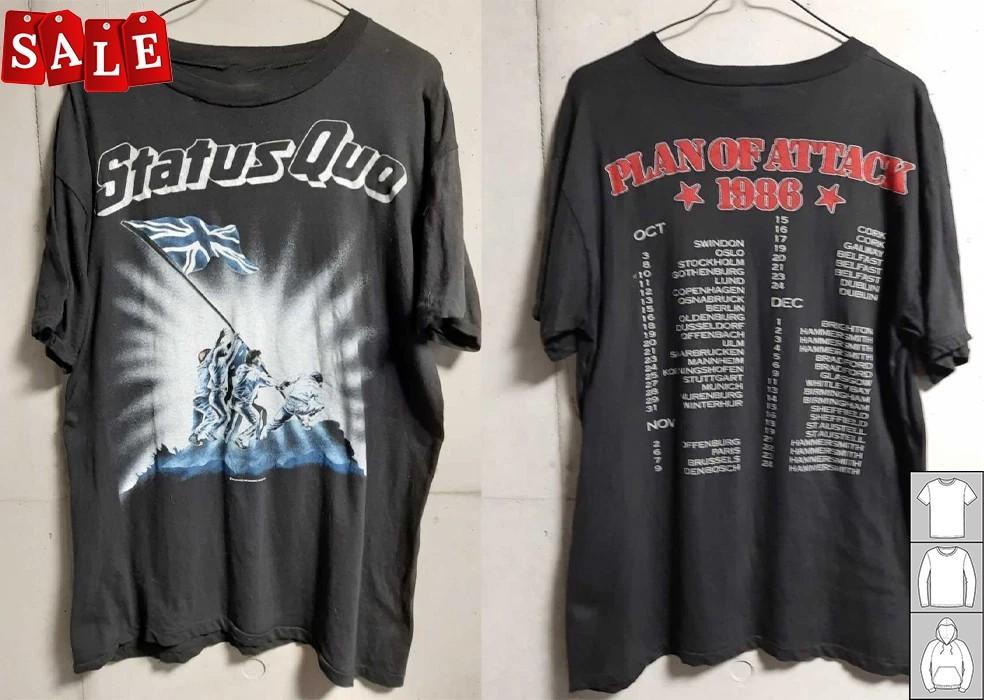 New Popular 2 Sides Status Quo 1986 Gift For Fans Unisex S-5XL Shirt JM667