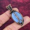 Angelite Gemstone Pendant Copper Wire Wrapped Handmade Pendant Designer Jewelry