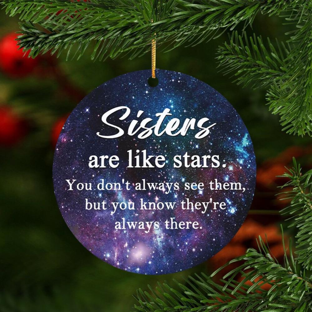 

2D Сестры Подвеска Синяя Звезда. Круглый декор для вечеринок, деревьев, двора, сада и дома.