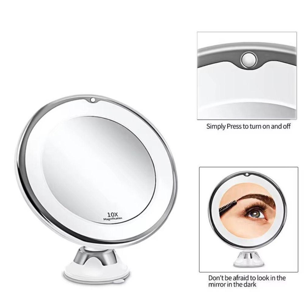 Travel Makeup Mirror 3 Color Lighting Modes Cosmetic Mirrors  Dorm