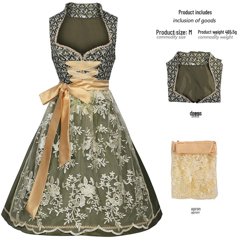 

Баварское платье горничной для Октоберфеста - Традиционный немецкий костюм для пива M