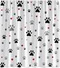 Funny Dog Paw Print Shower Curtain for Bathroom Black Grey Pet Footprints Red Hearts Creative Cute Animal Drawing Modern