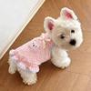 Pet tank top, polka dot bow suspender dress, spring and autumn teddy buffy, cat small dog, dog clothes