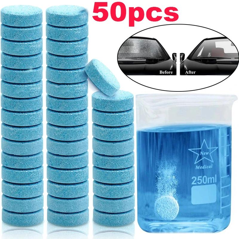 2/50PCS Auto Car Solid Cleaner Windscreen Wiper Auto Car Effervescent Tablets Glass Toilet Cleaning Cars Accessories