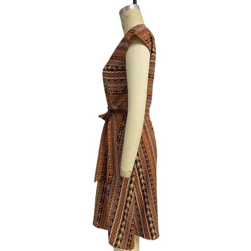 GMXIA Jarní/letní letní šaty ve stylu resortu s pruhy, zavazováním a páskem, áčková sukně, středně dlouhé šaty