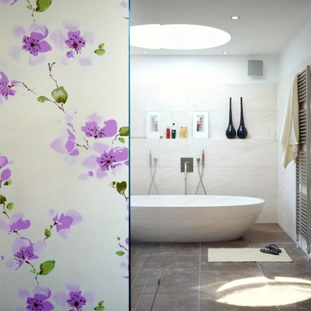 1 Roll with Adhesive Purple Plum Pattern Opaque Window Sticker, Door Wall Decoration! Door Glass Stickers The Art of Decorating!