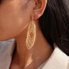 Exaggerated Metal Hollow Earrings Gold Silver Ear Hook Exquisite Long Tassel Dangle Earrings  Gift