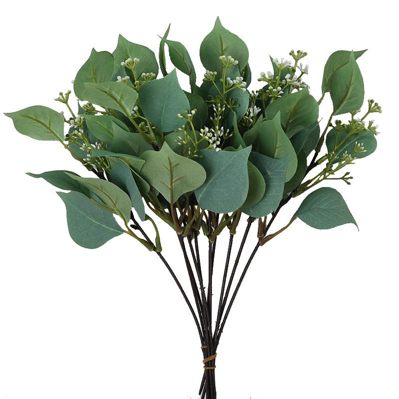 Artificial Green Eucalyptus Leaf Branch - Bodhi Leaf and Flower Arrangement Decor