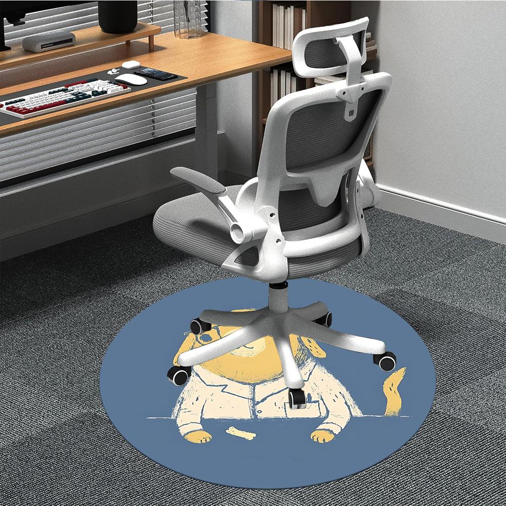 

1pc Doggie Labcoat Office Round Area Rug, Under Office Chairs Bedroom Living Room Home Decor, Room Decos17 80cm by 80cm