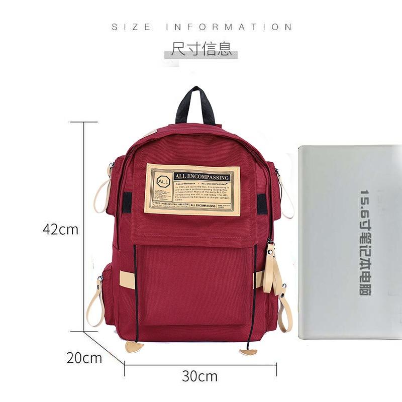 New Canvas Backpack Women's Large Capacity Travel Computer Junior High School Student High School Student College Student School Bag