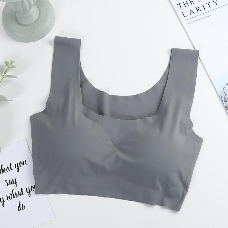 Comfortable Plus Size Wireless Seamless Ice Silk Sports Bra with Beautiful Back Design