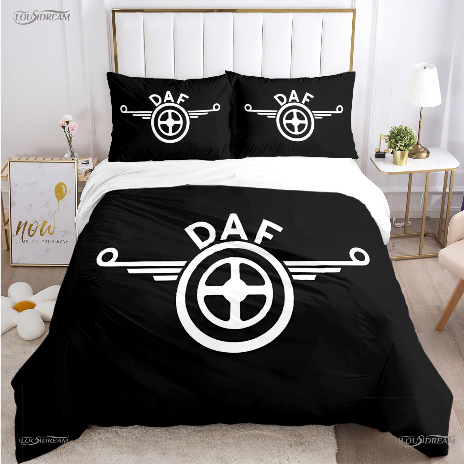 

DAF Truck Logo Duvet Cover Cartoon Comforter Bedding set Soft Quilt Cover and Pillowcases for Teens Boy Single/Double/Queen/King EU Twin 135x200cm