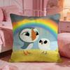 Cute Anime PPuffin Rock Cushion Cover Premium Comfort Reversible Pillow Cove Two In One Design For Any Room  Car Interior