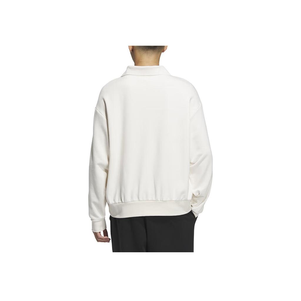 Adidas Neo Casual Long Sleeve Solid Color Logo Sweatshirt Men Tops White IK6013