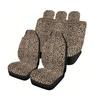 Fashionable Yellow Leopard Print Universal Car Seat Covers For 5 Seats - 2 Front Seat Covers + 1 Rear Backrest Cover + 1 Rear Se