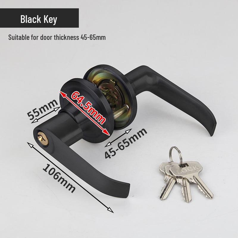Three-Bolt Aluminum Alloy Spherical Door Handle Lock for Bathroom