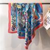 90cm Square Shawls and Scarves Twill Silk Scarf Female Big Kerchief Printed Hijab Scarf For Women Headband Neckerchief Wraps