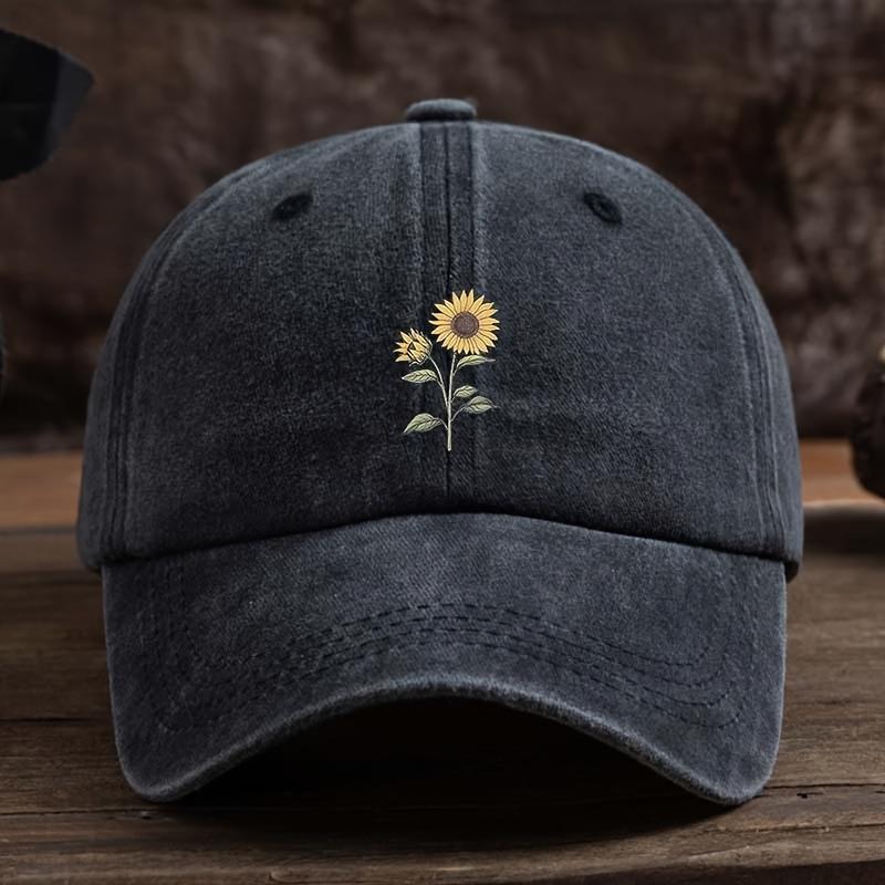Fashionable Sunflower Printed Baseball Hat Multi functional Outdoor Fishing Sunshade Hat