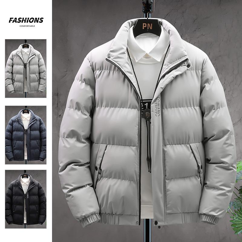 Winter Cotton Jacket Men's Youth Korean Version Thickened Cotton Jacket Winter Clothes Windproof and Warm Trendy Cotton Clothes