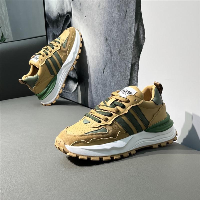 Autumn Leather Dad Shoes Platform Waffle Sports and Leisure Shoes Bc
