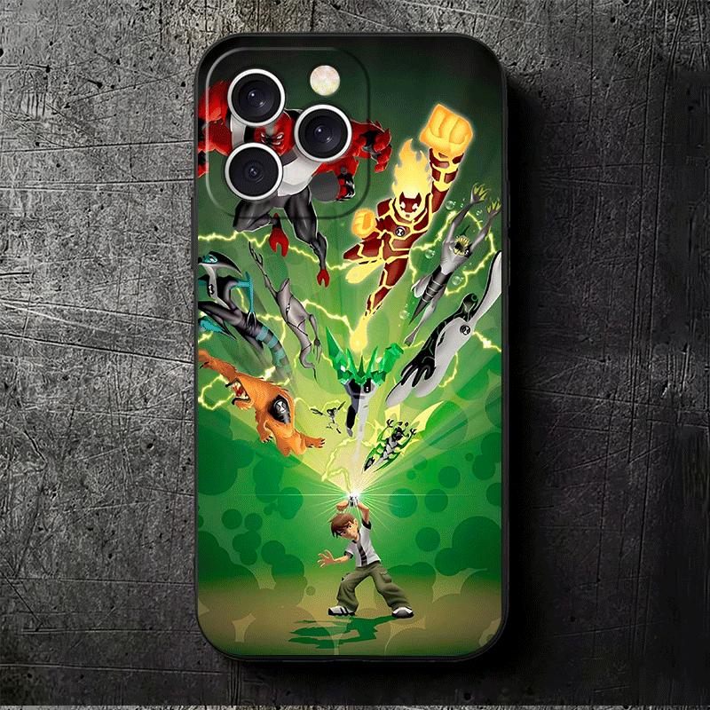 Cartoon Ben 10 Soft Phone Case for iPhone 16 16E 17 Air 15 Pro Max 14 Plus 13 Mini 11 12 7 Black Cover Back Shell