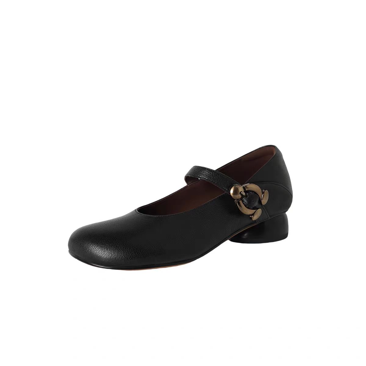 

Fashion Low Heel French Mary Jane Shoes Soft Sole New Round Toe Shallow Mouth Foreign Style Women s Single Shoes 40 чёрный