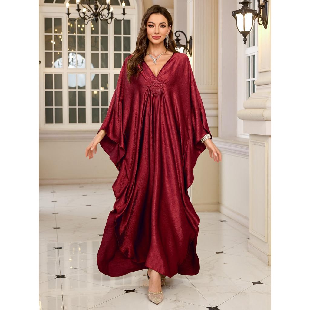 Polyester Gold Fake Loose Large Size Long Dress Beach Jacket Dress Long Dress