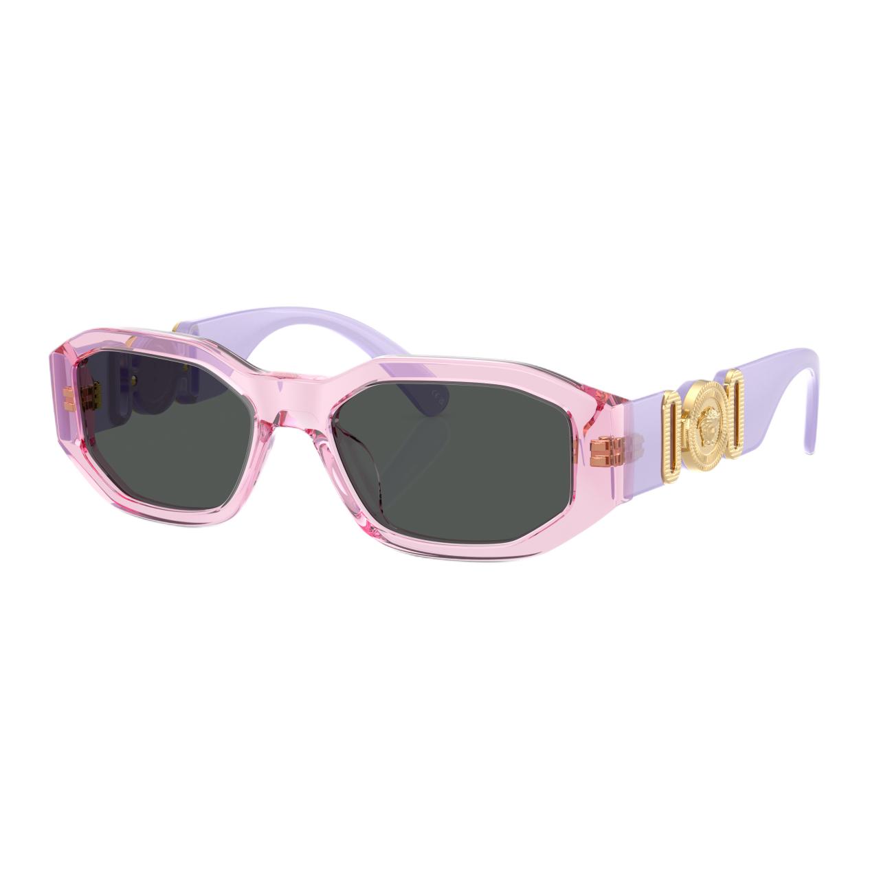 Versace Logo Irregular Shape Sunglasses Unisex sunglasses Pink Purple 0VK4429U-552687 48,Pink Purple