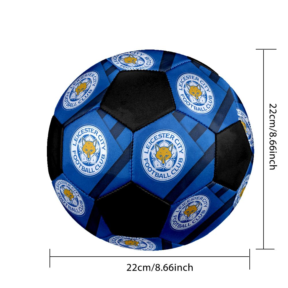 SIZE 5 Leicester City FC Soccer Ball Colorful All Ages Machine Stitched PVC Competition Ready Durable High-Bounce