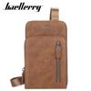 Baellerry European and American Style Men's Vertical Shoulder Bag Large Capacity Cell Phone Bag Zipper Crossbody Bag Fashion Chest Bag