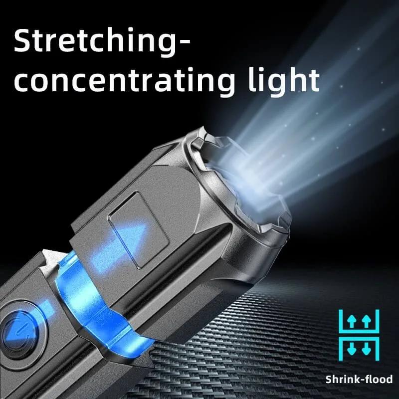 1/2pc Strong Light Zoom Flashlight, Outdoor Multifunctional Portable Household Small Flashlight, Telescopic Zoomable Lighting