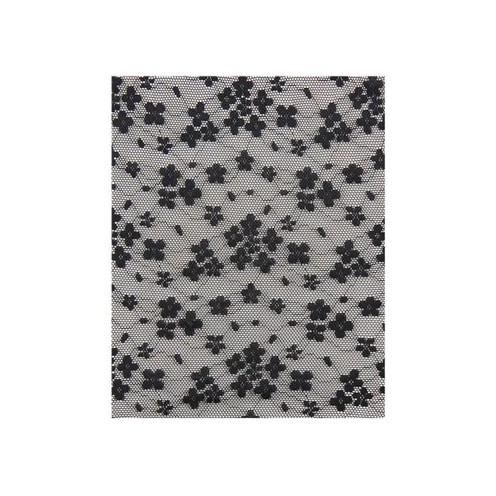 Lace Mini Flower Over-the-Knee Socks (Black)