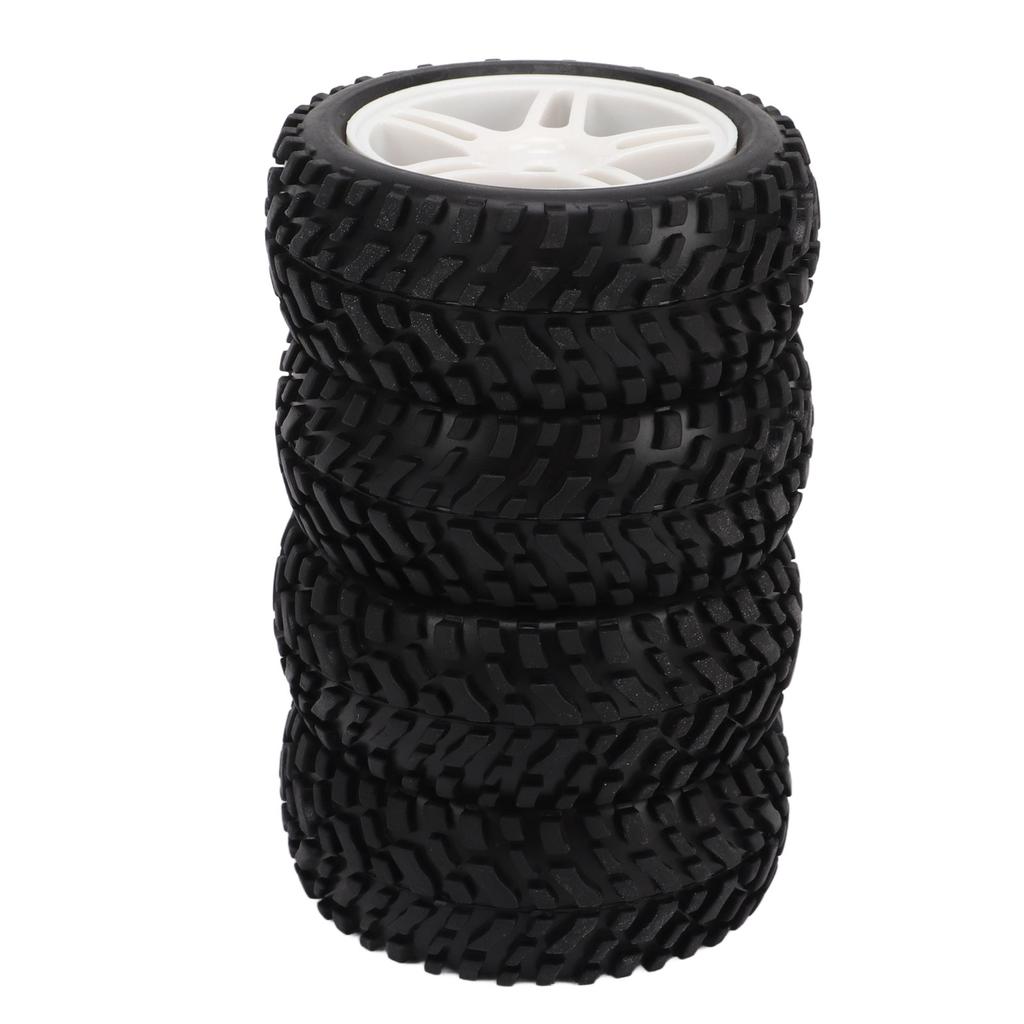 4Pcs 1 16 Scale RC Car Tires White RC Tires for 1 16 Remote Control Car AXI31594W