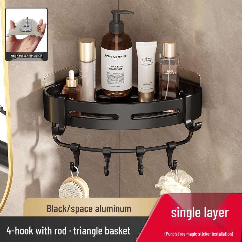 Punch-Free Wall-Mounted Bathroom Storage Shelf