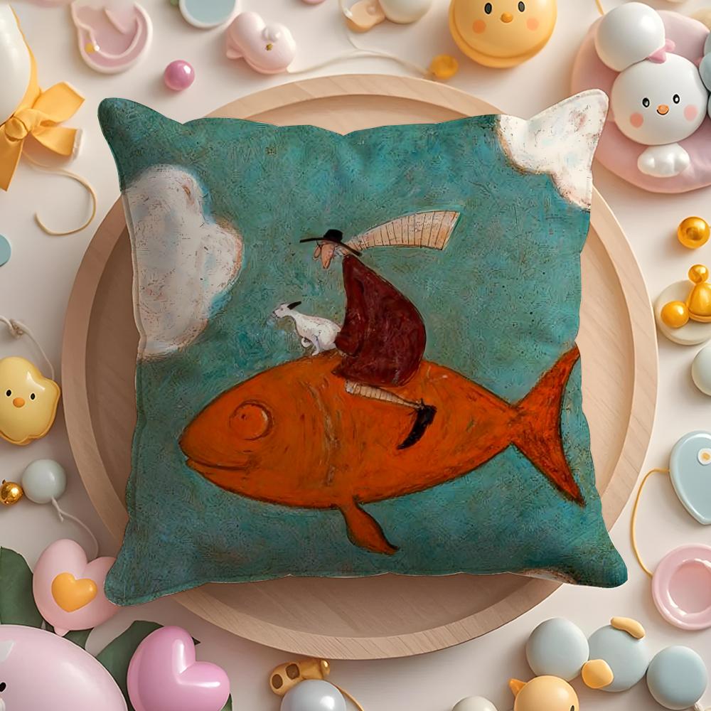Cartoon SSam TToft Pillow Case Soft Plush Fabric DoubleSided Printed Cushion Cover Warm Winter Sofa Pillow Case