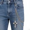 1pc Men's Fashion Punk Style Jeans Waist Jewelry Minimalist Cross Pendant Pant Chain Accessory for Daily Wear