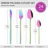 Rainbow 18/10 Stainless Steel Dinnerware Set Kitchen Flatware Tableware Sets Knife Fork Spoon Tea Spoon Cutlery Set Service for 6