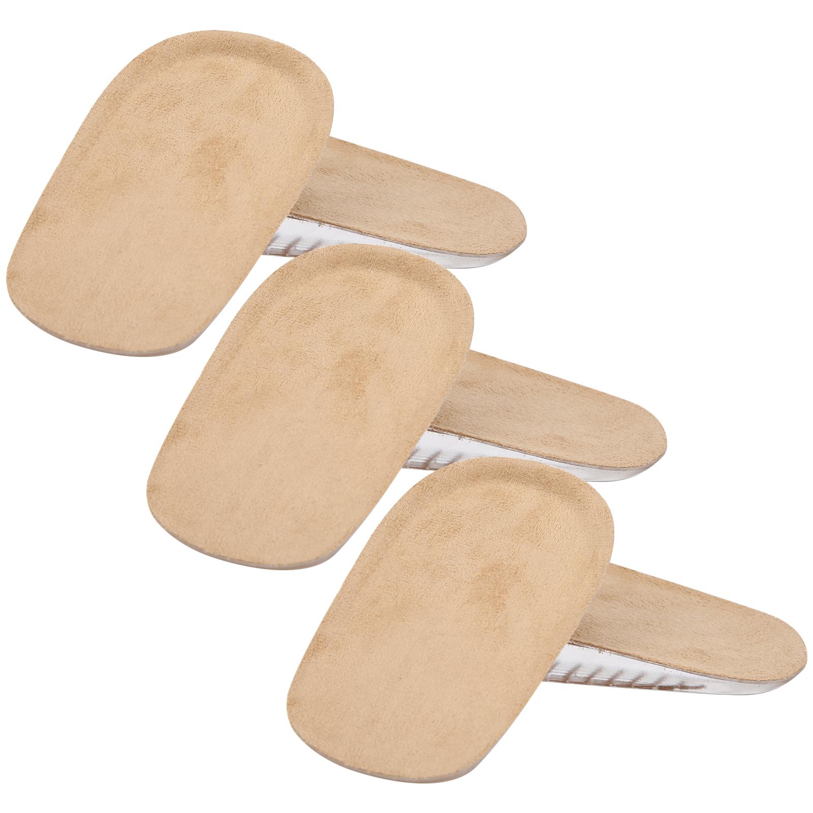 

3 пары 2,5 см силиконовые стельки для увеличения роста, эластичные амортизирующие подушечки, бежевые