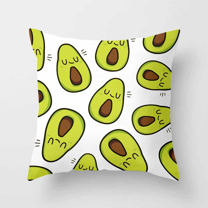 Avocado Printed Pattern Cushion Pillowcase For Home Living Room Sofa Car Seat Decoration Throw Pillow 45 * 45Cm