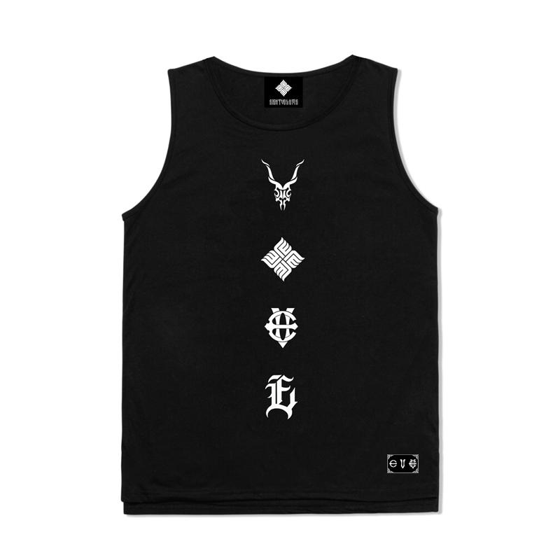 Eight Volume Ev 4 Logo Oversized Layered Sleeveless Top (Black) Black/One Size