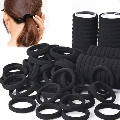 Black Hair Bands for Women Girls Hairband High Elastic Rubber Band Hair Ties Ponytail Holder Scrunchies Accessorie