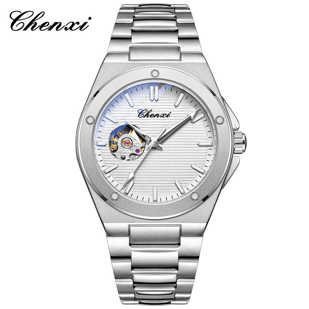 CHENXI Mechanical Man Watch Automatic Luminous Water-Resistant Steel Bracelet Fashion Mechanical Wristwatches Men