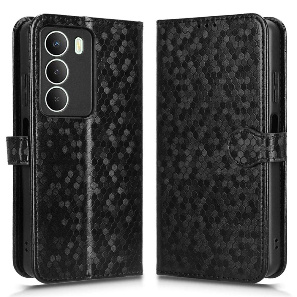 Wallet Case For Realme 14x 5G/V70s 5G/V70 5G Dot Pattern Imprint PU Leather Phone Cover