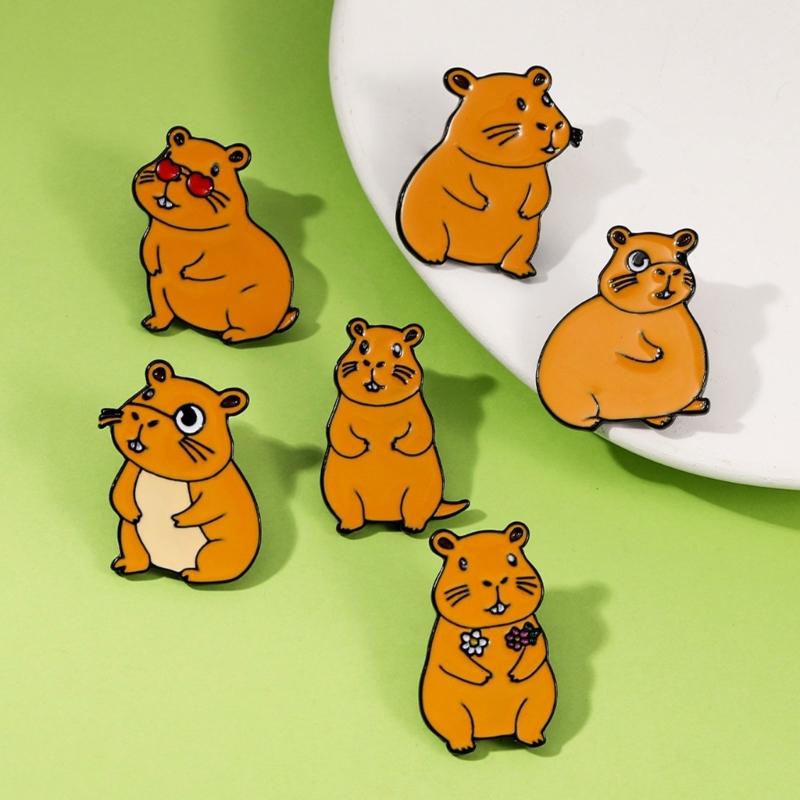 Cute Capybara Metal Badge Pin Trendy Capybara Designs Brooch Pin Badge Jewelry For Expressing Individual Style