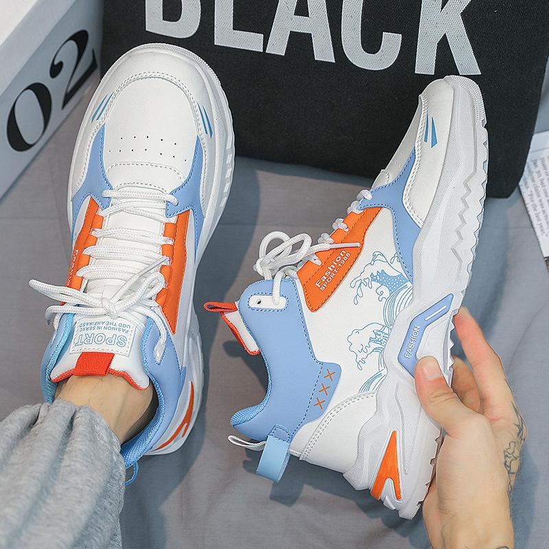 

Мужская обувь 2024 осень и зима новая модная повседневная универсальная спортивная баскетбольная трендовая обувь на толстой подошве износостойкая дышащая обувь для папы 39