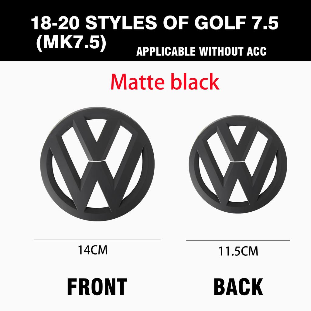For VW VOLKSWAGEN New Non-destructive Car Front Radiateor Badge Stickers Rear Trunk Lid Badge Decal For Volkswagen Golf 7.5 VW M