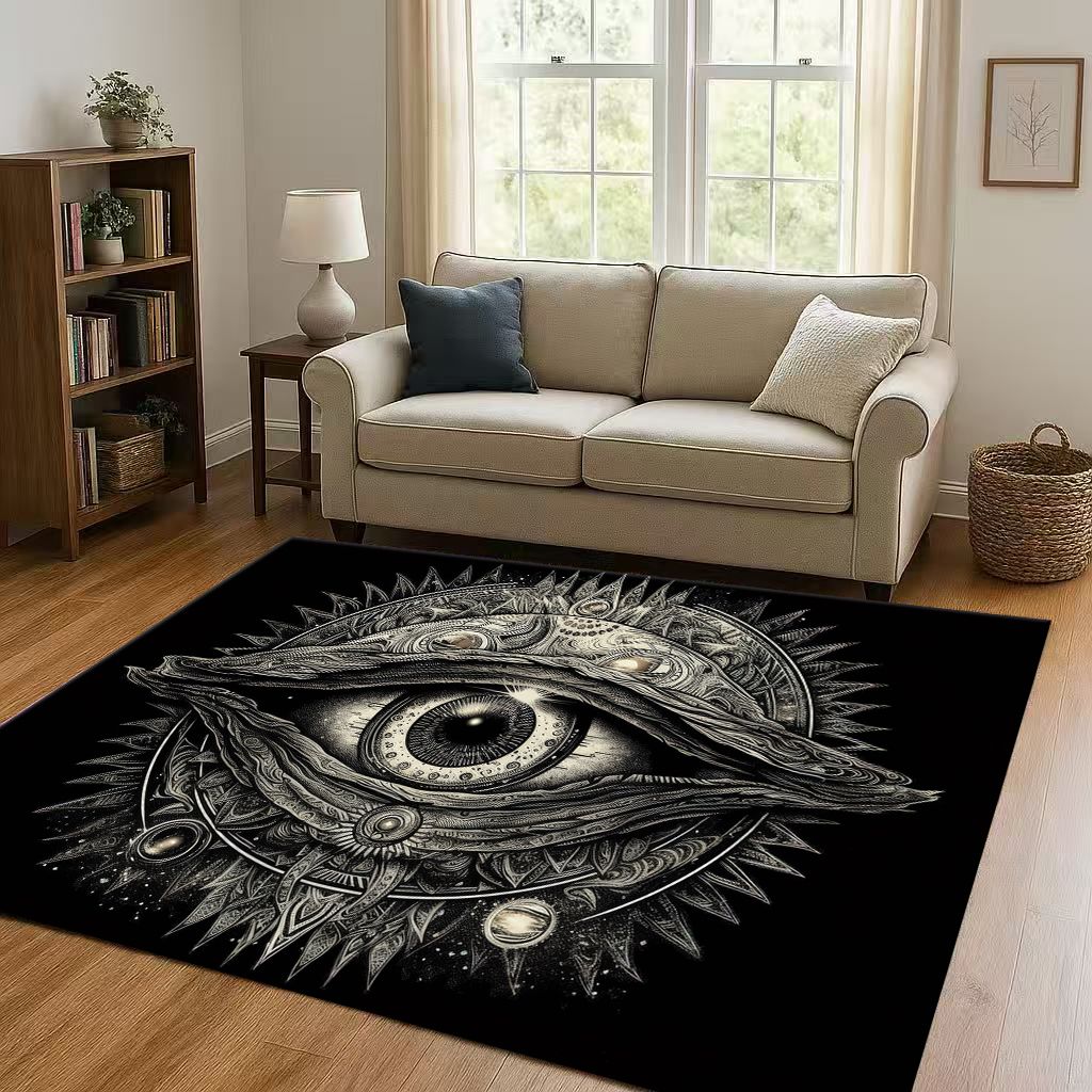 Symbol Oka Wszechwidzącego Wolnomularstwa Złe Oko Sztuka Dywanik do Salonu Antypoślizgowy Dywan do Sypialni Pokoju Zabaw Kanapy, Dekoracja Domu Wycieraczka