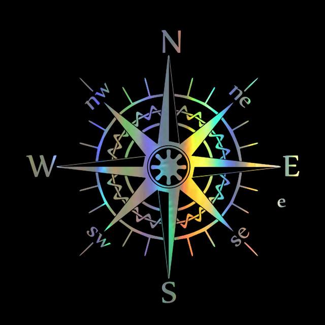 Three Ratels Car Sticker NSWE Compass Funny Car Decal Reflective 3D Stickers On Car Warning Sign Vinyl Car Styling Accessories