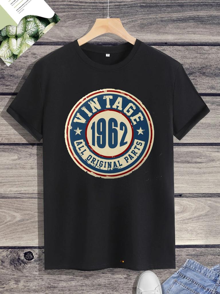 Retro 60-tals 56-årsdag T-shirt Ren T-shirt Vintage 1962 Herr T-shirt Herr Sommar Streetmode Par T-shirt Grafiska T-shirts